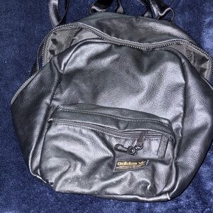 Adidas Men's Black Faux Leather Backpack